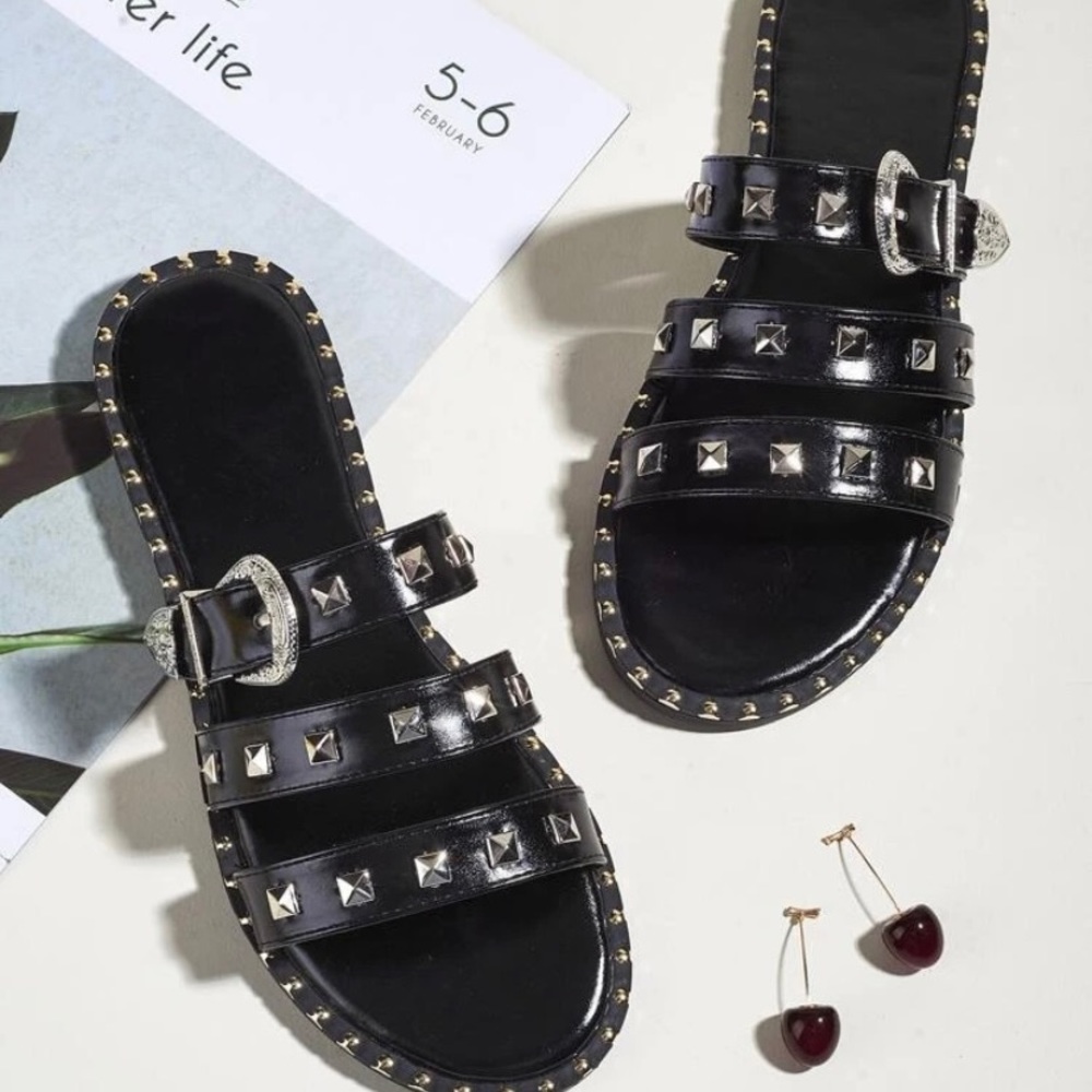 Studded sandals!